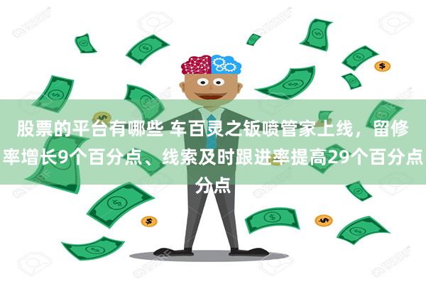 股票的平台有哪些 车百灵之钣喷管家上线，留修率增长9个百分点、线索及时跟进率提高29个百分点